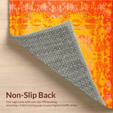 Ultra Soft Area Rug, Non Slip, Stain Resistant, Washable Area Rugs for Living Room, Bedroom, Lively Soft Plush Patterned Delight(Orange)