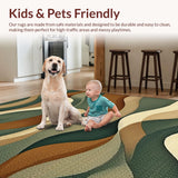Ultra Soft Area Rug, Non Slip, Stain Resistant, Washable Area Rugs for Living Room, Bedroom, Vibrant Graphic Geometric Elements(Brown)