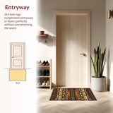 Ultra Soft Area Rug, Non Slip, Stain Resistant, Washable Area Rugs for Living Room, Bedroom, Contemporary Warm Palette Pattern(Brown)