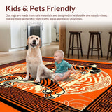 Ultra Soft Area Rug, Non Slip, Stain Resistant, Washable Area Rugs for Living Room, Bedroom, Exotic Orange Tiger Aesthetic(Orange)