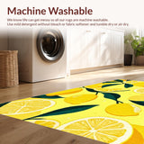 Ultra Soft Area Rug, Non Slip, Stain Resistant, Washable Area Rugs for Living Room, Bedroom, Radiant Lemon Patterned Elegance(Yellow)