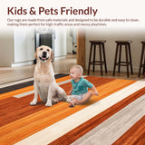 Ultra Soft Area Rug, Non Slip, Stain Resistant, Washable Area Rugs for Living Room, Bedroom, Modern Rustic Striped Decor(Brown)