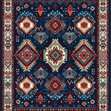 Elegant Fringe Textured Motif(Blue)