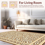 Ultra Soft Area Rug, Non Slip, Stain Resistant, Washable Area Rugs for Living Room, Bedroom, Sophisticated Neutral Animal Design(Beige)