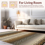 Ultra Soft Area Rug, Non Slip, Stain Resistant, Washable Area Rugs for Living Room, Bedroom, Elegant Animal Print Beige Brown Viscose Touch Design(Brown)