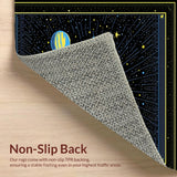 Ultra Soft Area Rug, Non Slip, Stain Resistant, Washable Area Rugs for Living Room, Bedroom, Charming Night Sky Aesthetic(Yellow)