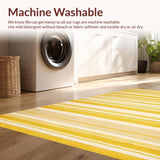 Ultra Soft Area Rug, Non Slip, Stain Resistant, Washable Area Rugs for Living Room, Bedroom, Lively Artisan Crafted Motif(Yellow)