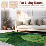 Ultra Soft Area Rug, Non Slip, Stain Resistant, Washable Area Rugs for Living Room, Bedroom, Charming Moss Green Textured Aesthetic(Green)
