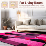Ultra Soft Area Rug, Non Slip, Stain Resistant, Washable Area Rugs for Living Room, Bedroom, Stylish Graphic Wild Animal Motif(Pink)