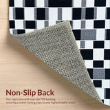 Ultra Soft Area Rug, Non Slip, Stain Resistant, Washable Area Rugs for Living Room, Bedroom, Modern Geometric Nursery Soft Shag Carpet(Black)