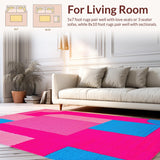 Ultra Soft Area Rug, Non Slip, Stain Resistant, Washable Area Rugs for Living Room, Bedroom, Delightful Modern Trellis Blossom(Pink)