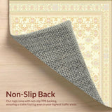 Low Pile Floor with Feature and Beige Medallion Accent(Ivory)