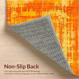 Ultra Soft Area Rug, Non Slip, Stain Resistant, Washable Area Rugs for Living Room, Bedroom, Trendy Vibrant Swirled Color Canvas(Orange)