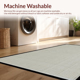 Ultra Soft Area Rug, Non Slip, Stain Resistant, Washable Area Rugs for Living Room, Bedroom, Subtle Black Cotton Contrast(White)