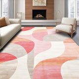 Ultra Soft Area Rug, Non Slip, Stain Resistant, Washable Area Rugs for Living Room, Bedroom, Trendy Blush Hued Textural Layers(Pink)