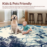 Ultra Soft Area Rug, Non Slip, Stain Resistant, Washable Area Rugs for Living Room, Bedroom, Ultra With Elegant Transitional Design(Blue)