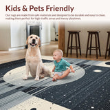 Ultra Soft Area Rug, Non Slip, Stain Resistant, Washable Area Rugs for Living Room, Bedroom, Sleek Monochrome Lunar Arrangement(Gray)