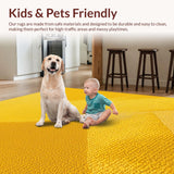 Ultra Soft Area Rug, Non Slip, Stain Resistant, Washable Area Rugs for Living Room, Bedroom, Abstract Yellow Gray Living Room Stain-Resistant Rug(Yellow)