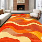 Ultra Soft Area Rug, Non Slip, Stain Resistant, Washable Area Rugs for Living Room, Bedroom, Bold Orange Brown Geometric Theme(Orange)