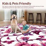 Blooming Carnation Scroll with Layered Petal Motifs and Flourishing Vines(Mauve)