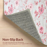 Ultra Soft Area Rug, Non Slip, Stain Resistant, Washable Area Rugs for Living Room, Bedroom, Chic Floral Pastel Elegance(Ivory)