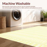 Ultra Soft Area Rug, Non Slip, Stain Resistant, Washable Area Rugs for Living Room, Bedroom, Joon Scallop Ivory & Beige Classic Striped(Yellow)