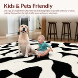 Ultra Soft Area Rug, Non Slip, Stain Resistant, Washable Area Rugs for Living Room, Bedroom, Geometric Contemporary Bedroom Area Rug High Traffic Safe(Beige)