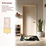 Ultra Soft Area Rug, Non Slip, Stain Resistant, Washable Area Rugs for Living Room, Bedroom, Tranquil Circular Harmony Design(Gold)