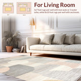 Ultra Soft Area Rug, Non Slip, Stain Resistant, Washable Area Rugs for Living Room, Bedroom, Delicate Earthy Softness Theme(Gray)