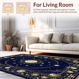 Ultra Soft Area Rug, Non Slip, Stain Resistant, Washable Area Rugs for Living Room, Bedroom, Whimsical Celestial Harmony Style(Blue)