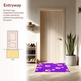 Ultra Soft Area Rug, Non Slip, Stain Resistant, Washable Area Rugs for Living Room, Bedroom, Charming Kids' Animal Graphic Style(Purple)
