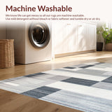 Ultra Soft Area Rug, Non Slip, Stain Resistant, Washable Area Rugs for Living Room, Bedroom, Sleek Neutral Tone Striping(Gray)
