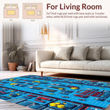 Colorful Roads and Buildings Artistry(Blue)