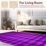 Ultra Soft Area Rug, Non Slip, Stain Resistant, Washable Area Rugs for Living Room, Bedroom, Dynamic Colorful Phrase with Modern Aesthetic(Purple)