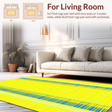 Ultra Soft Area Rug, Non Slip, Stain Resistant, Washable Area Rugs for Living Room, Bedroom, Radiant Decorative Wave Composition(Yellow)