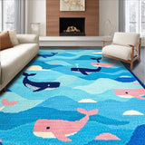 Ultra Soft Area Rug, Non Slip, Stain Resistant, Washable Area Rugs for Living Room, Bedroom, Lively Coastal Escape Imagery(Blue)