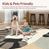 Ultra Soft Area Rug, Non Slip, Stain Resistant, Washable Area Rugs for Living Room, Bedroom, Eclectic Cozy Animal Motif(Gray)