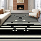 Ultra Soft Area Rug, Non Slip, Stain Resistant, Washable Area Rugs for Living Room, Bedroom, Rustic Glam Zebra Print Elegance(Black)