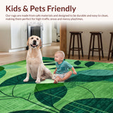 Nature Inspired Leaf Motif with Abstract Botanical Design(Green)