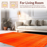 Ultra Soft Area Rug, Non Slip, Stain Resistant, Washable Area Rugs for Living Room, Bedroom, Contemporary Rich Orange Aesthetic(Orange)
