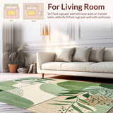 Ultra Soft Area Rug, Non Slip, Stain Resistant, Washable Area Rugs for Living Room, Bedroom, Geometric Abstract Animal Inspired Area with Nature Motifs(Green)