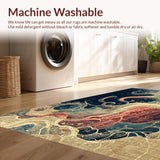 Ultra Soft Area Rug, Non Slip, Stain Resistant, Washable Area Rugs for Living Room, Bedroom, Nautical Giant Squid Tentacle Rug(Gray)