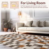 Ultra Soft Area Rug, Non Slip, Stain Resistant, Washable Area Rugs for Living Room, Bedroom, Sophisticated Abstract Pattern Fusion(Gray)