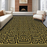 Elegant Golden Greek Key Print(Black)