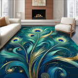 Ultra Soft Area Rug, Non Slip, Stain Resistant, Washable Area Rugs for Living Room, Bedroom, Azure Reverie Indoor Area Rug Serene Washable Design(Blue)