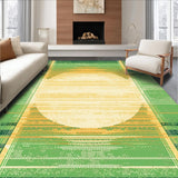 Ultra Soft Area Rug, Non Slip, Stain Resistant, Washable Area Rugs for Living Room, Bedroom, Rustic Textured Watercolor Print(Green)