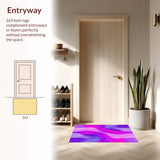 Ultra Soft Area Rug, Non Slip, Stain Resistant, Washable Area Rugs for Living Room, Bedroom, Lively Pastel Shag Design(Purple)
