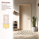 Ultra Soft Area Rug, Non Slip, Stain Resistant, Washable Area Rugs for Living Room, Bedroom, Contemporary Chevron Wool Rug for Minimal Decor(Beige)
