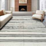 Ultra Soft Area Rug, Non Slip, Stain Resistant, Washable Area Rugs for Living Room, Bedroom, Contemporary Minimalist Symmetrical Design(Black)