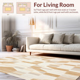 Geometric Abstract Shaped Beige Cream Non Shedding Pet Friendly Area(Beige)